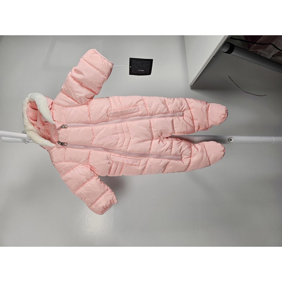 Steve Madden Baby Pink Puffer Snowsuit With Hood Nwt
